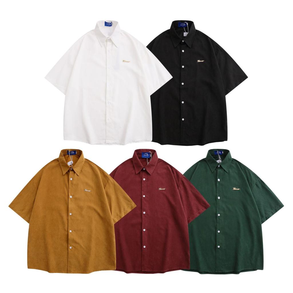 American Style Men's Summer Clothes  Y2k Vintage Short Sleeve Shirts Casual Tops Blouse Streetwear T-Shirts For Men