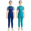Kids 2.5mm Neoprene Wetsuit Short Sleeve Full Body Suit Snorkeling Diving Surfing Warm Water Sports Girls