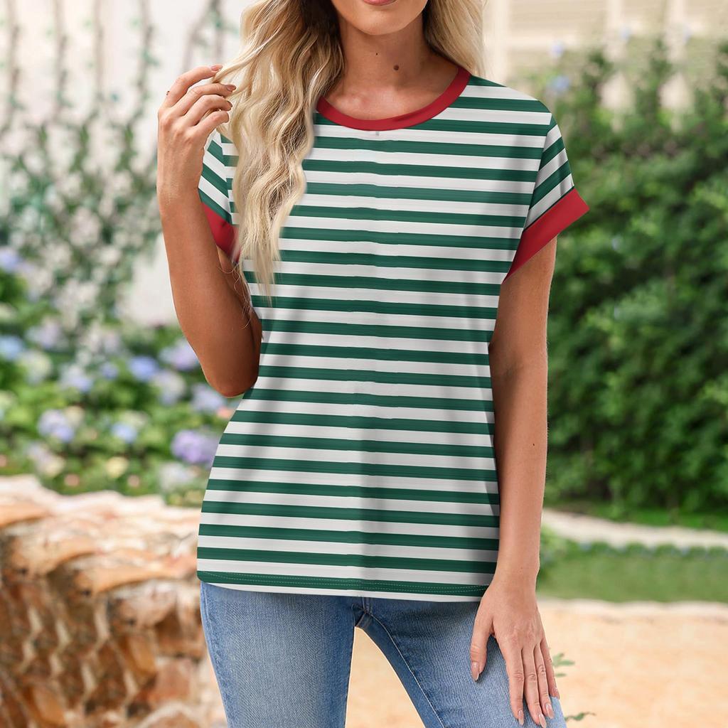 Striped T-Shirt Women Tees 3D Print Short Sleeve Comfortable Sportwear T Shirts
