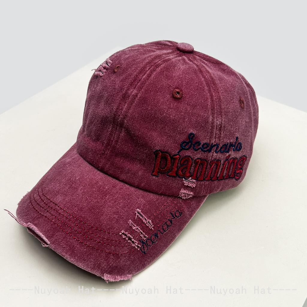 Baseball Stitching Stitched Embroidered Alphabet Side Women  Men Her Him For Fresh Caps Peaked Hats Sunshade Broken Style Versatile Personal Retro