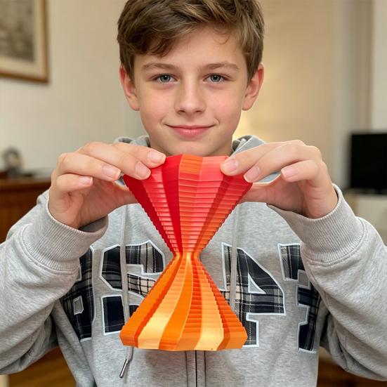3D Printed Fractal Fidget Star Stress Anxiety Relief Expanded Star Sensory Toy Whirling Spiral Expandable Star Decompression Toy