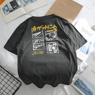 Japanisches Retro-Modemarken-T-Shirt für Männer und Frauen, kurzärmelig, Sommer, lockerer BF-Stil, Paar, Student, halbärmelig, lustiges Top