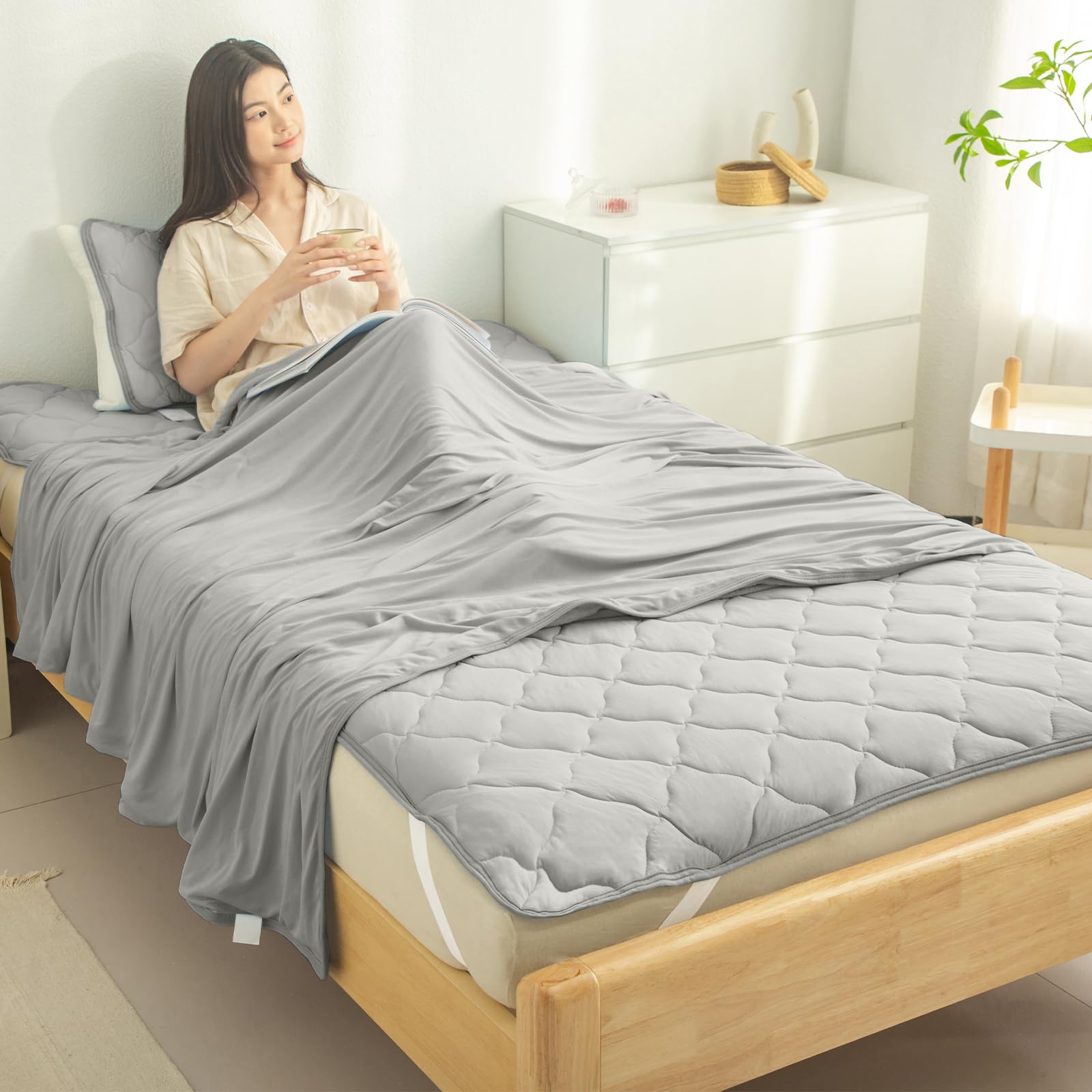 

Одеяло BLACK BADGER Односпальное Летнее Полотенце Одеяло Подушка Подушка Пылевой клещ Прохладное Мягкое к Постельному белью Коже Комплект Комплект, [Q-max0.5] Одеяло, серый