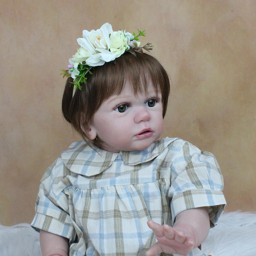 BZDOLL 60 CM 3D-Paint Skin Soft Silicone Reborn Baby Toddler Doll For Girl Like Real Cloth Body Silicone Princess Toy Alive Bebe