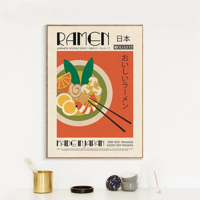 Modern Kitchen Art Canvas Paintings Nordic Japanese Korean Foods Posters Prints Wall Art Pictures for Living Room Decor Cuadros