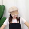 Little Fragrant Style British Style Stripe PU Leather Painter Hat Women Berets Korean Style Hat