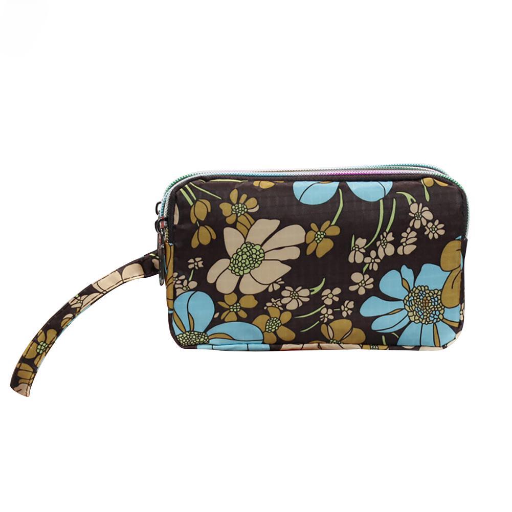 

Женский тканевый браслет с цветочным принтом, сумка для монет, кошелек на молнии, чехол для мобильного телефона