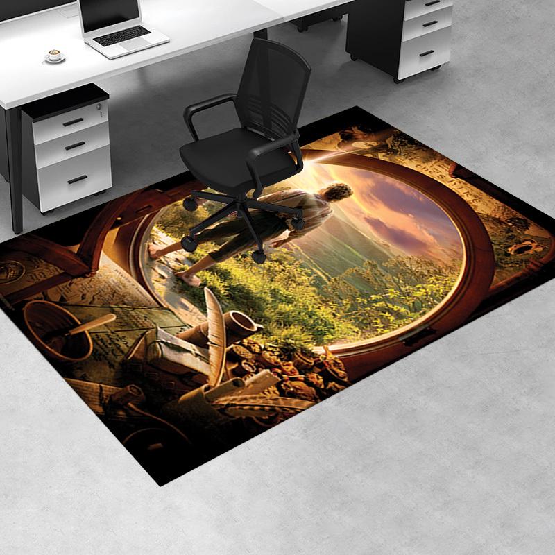 

Hobbit Doorway Adventure Poster Print Office Mat Home Decor Office Desk Chair Rugs Chair Carpet for office Chair Mat Gift For Halloween & Ch 60cm by 90cm