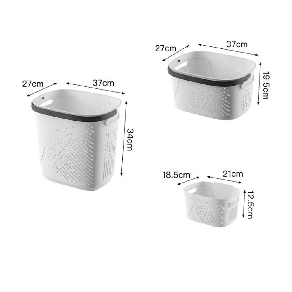 Large Capacity Dirty Clothes Basket with Handle Portable Bathroom Laundry Basket Hollow Storage Box Multifunction
