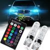 2/4 Stück T10 Silikon 5050-6Smd Fernbedienung Leselicht RGB Bunt Kennzeichen Mini-Lampe Für Auto/Motorrad