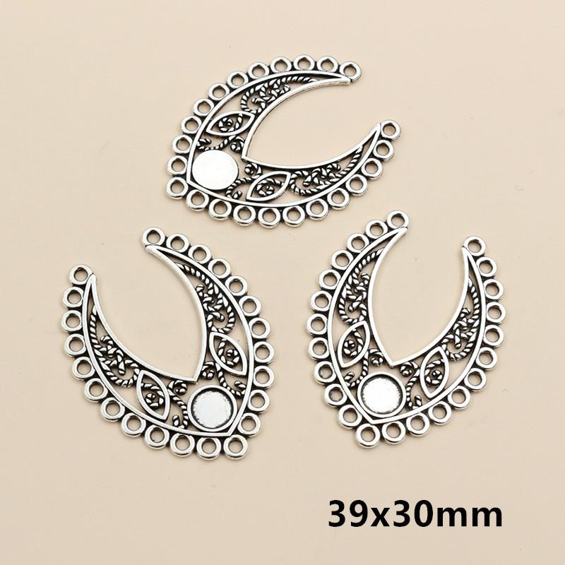 10pcs Antique Silver Plated Boho Vintage Bohemian Connector Charms Pendant DIY Necklace Bracelet Jewelry Making Accessories