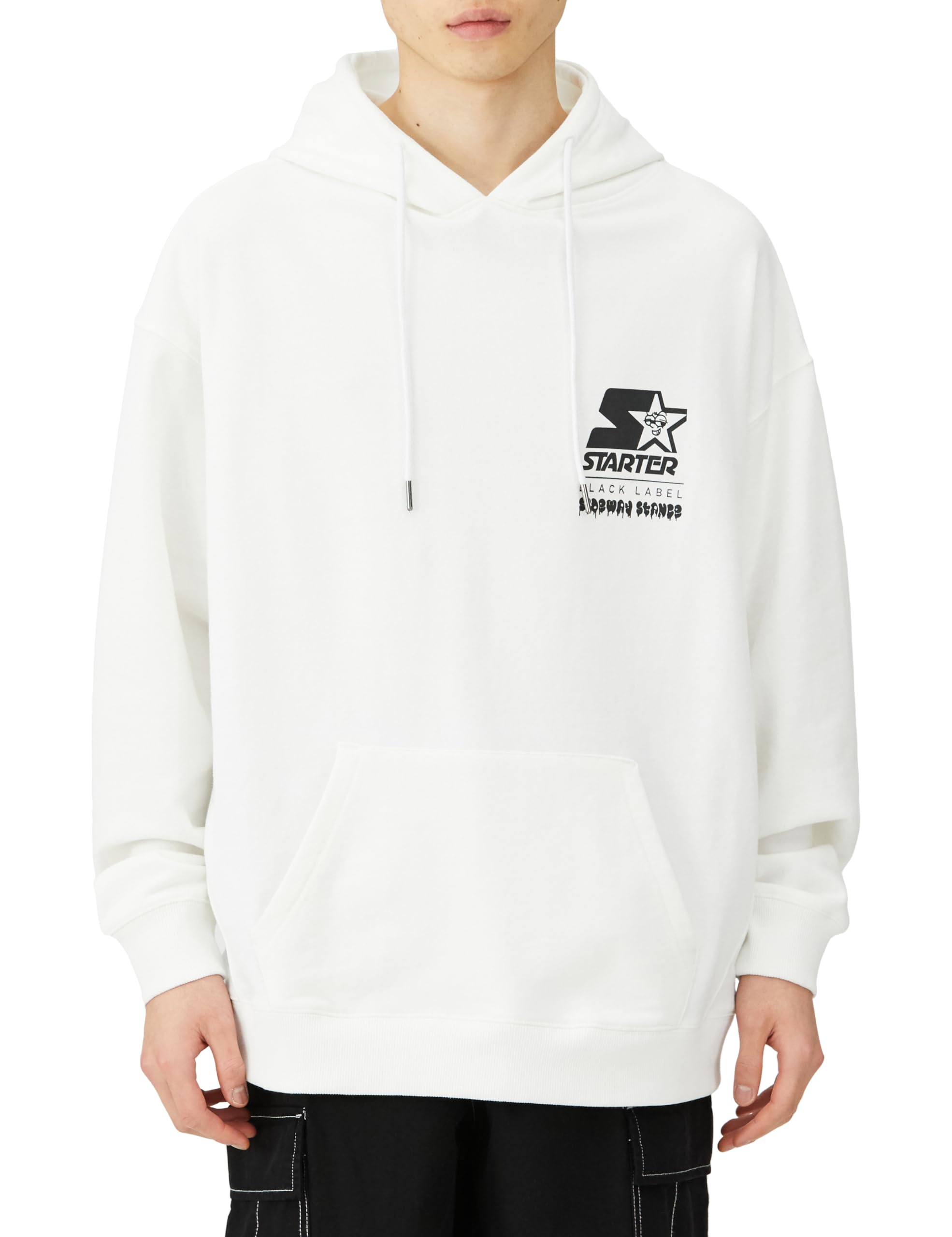 

IMPROMES Men s SIDEWAY STANCE x STARTER BLACK LABEL Collaboration Fleece Pullover Hoodie, White, 70198