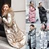 Women Shiny Thicken Long Down Coat Hooded Winter Snow Puffer Parka Padded Jacket