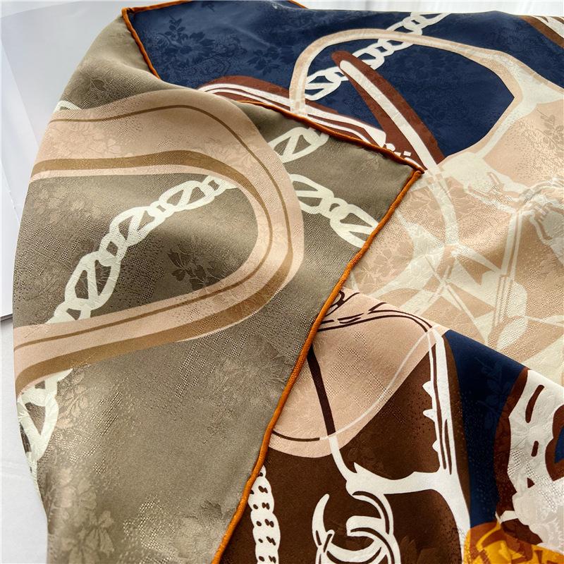 110*110 см двухсторонний шелковый шарф женский щедрый шарф шелковый шарф шаль 110*110cm — фото 7