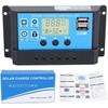 30A 12V/24V Intelligent PWM Solar Battery Charge Controller Regulator with 5V Dual USB Port LCD Display