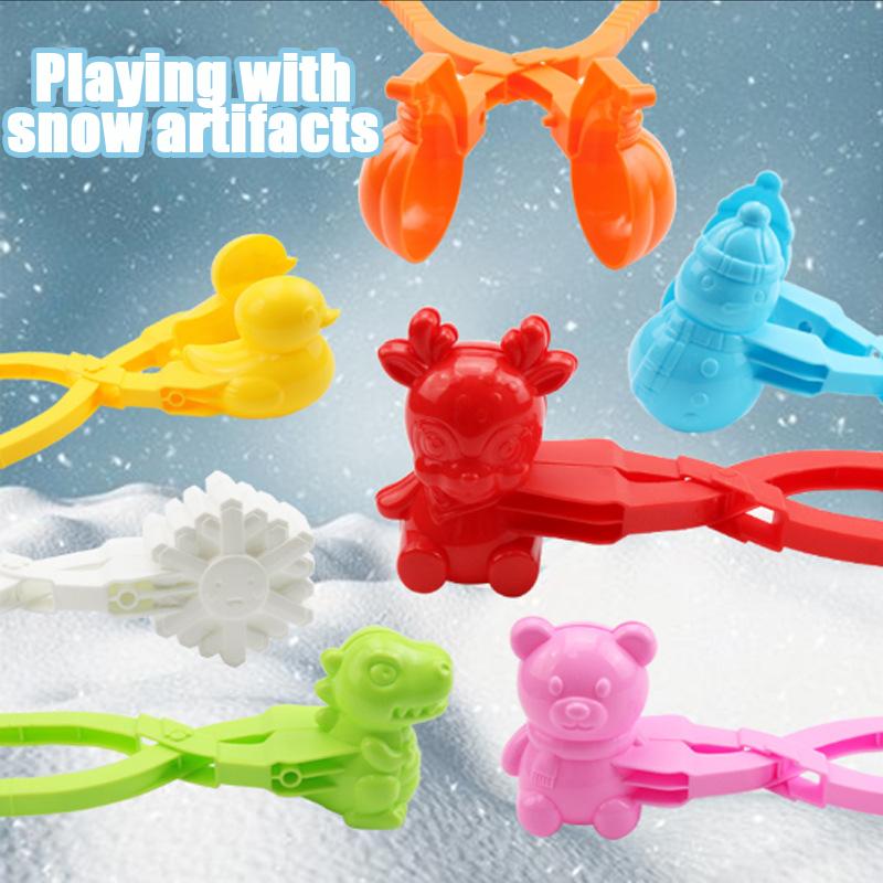 Children Snow Ball Clip 4Pcs Snowball Maker Clips Snow Toys Snow Ball Shapes Maker For Kids Winter Outdoor Snowball Fight Games