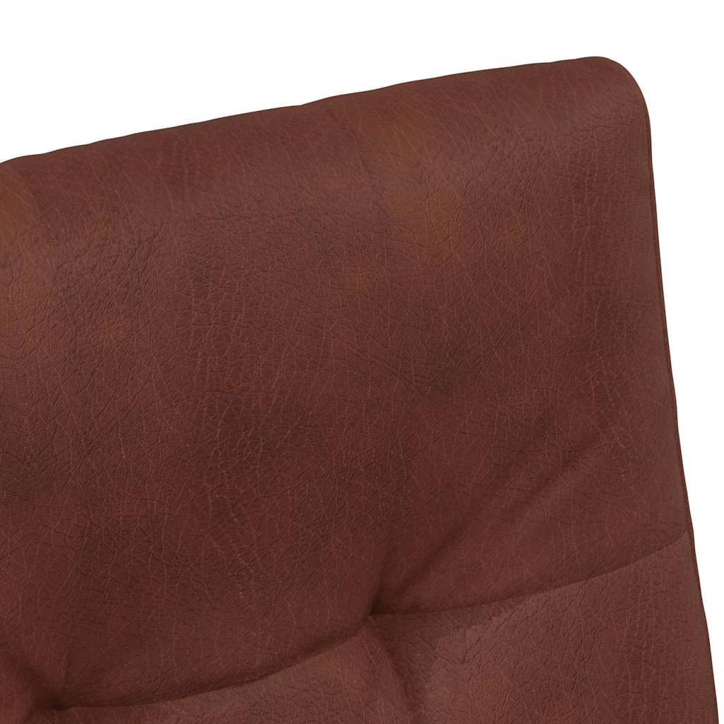 Dining Chairs with Casters 2 pcs Shiny Brown Faux Leather