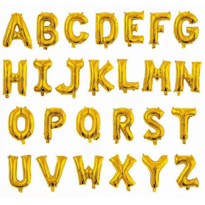 

1 шт. 16 дюймов Золотая фольга воздушные шары с буквами алфавита для свадьбы, дня рождения, украшения для детей, принадлежности для детского душа