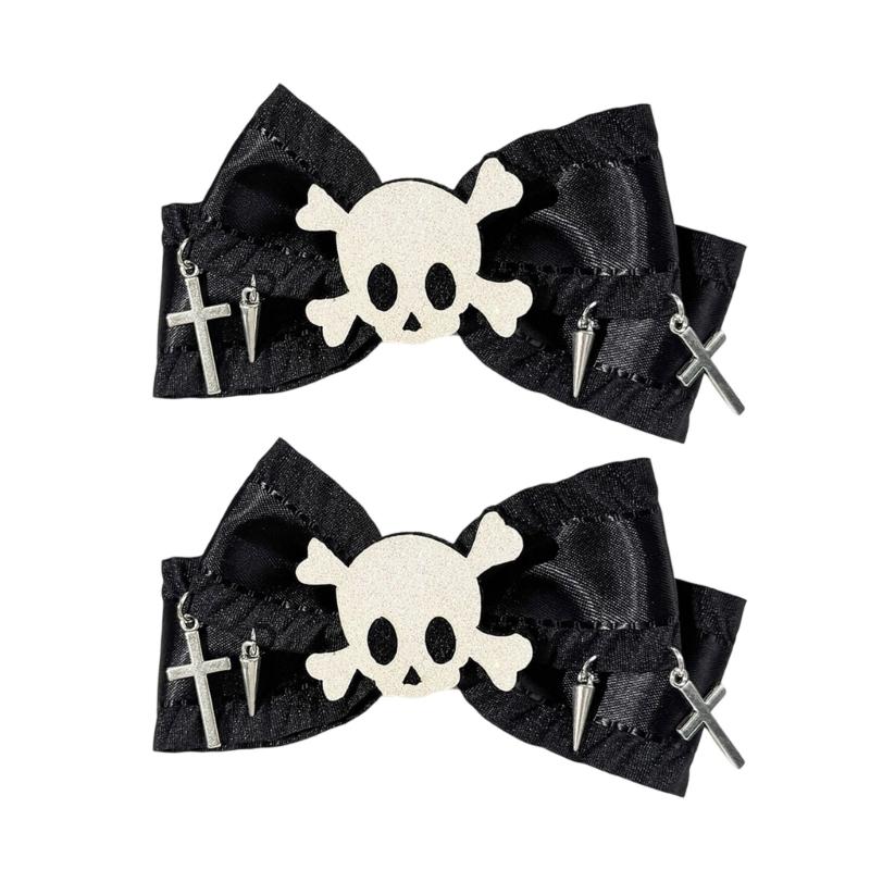 Schedelpas Lint Haarclips Gotische Haaraccessoires Voor Vrouwen Mannen Zachte Geweven Stof Niet-Glijdende Haarspelden Voor Dagelijkse Feesten Festivals