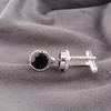 Natural Black Onyx Gemstone 925 Sterling Silver Handmade Jewelry Cufflinks 0.51" CL-3-17