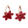 Boucles d'oreilles Flocon de Neige Acrylique Mode Européenne et Américaine Or - Bijoux Cadeau de Noël