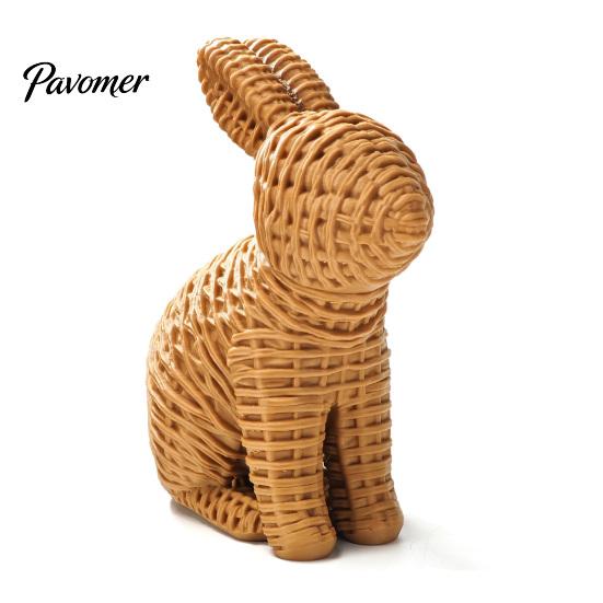 Holiday Gift for Home 3D Printed Wicker‑Look Bunny Figurine, Rattan Texture Rabbit Statue, Easter Decor Weather Resistant Decorative Ornament Indoor