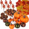 162PCS Artificial Harvest Decoration Set Realistic Maple Leaf Acorn Pumpkin Home Table Decoration Fo