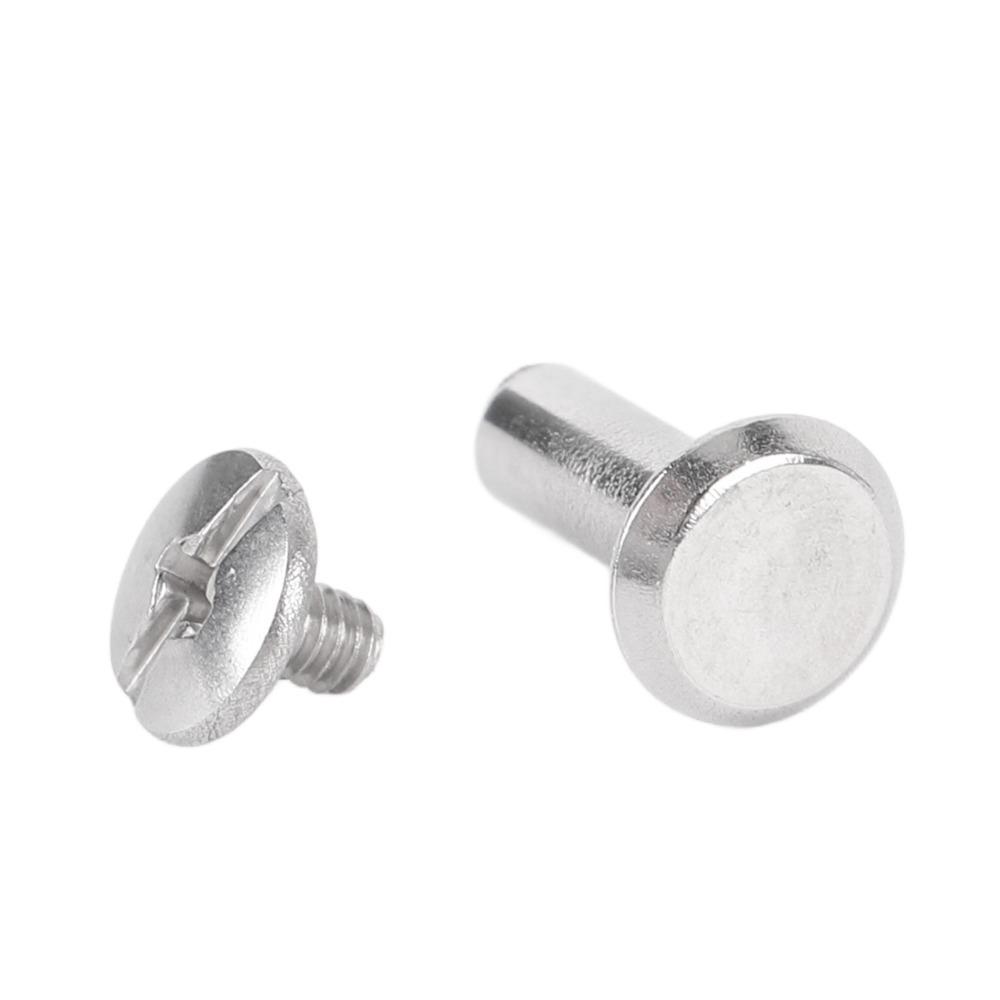 50set Silver Color Binding Screws Slotted Cross Head Stud Bolts Snap Rivets For Leather Decoration