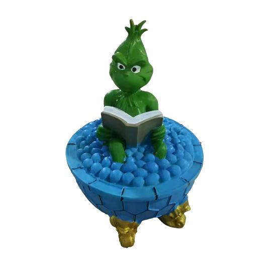 Christmas Santa Claus Bubble Bath Lamp 3D Santa Reading A Book In Bathtub Sculpture Cute Resin Night Light for Desktop Decor