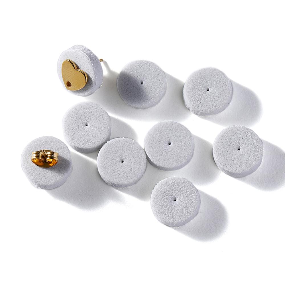 200/500 Stück 12mm Ohrstecker Schaumstoff Stoßfest Anti-Druck-Pads Ohrringe Karte Schutzmatte für DIY Ohrring Schmuckherstellung Zubehör