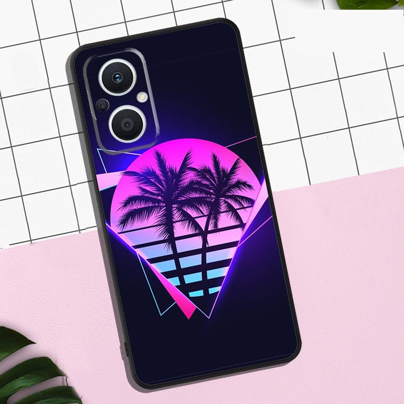 Synthwave Retro 80s Neon Case For OPPO Reno 13F 12F 11F 8T 7 8 10 11 12 13 Pro OPPO Find X8 X6 Pro X3 X5 Lite Cover