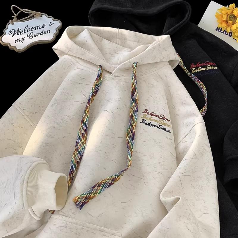 Men's Heavyweight Embroidered Hoodie - Versatile, Loose, Casual Sports Jacket for Autumn and Winter