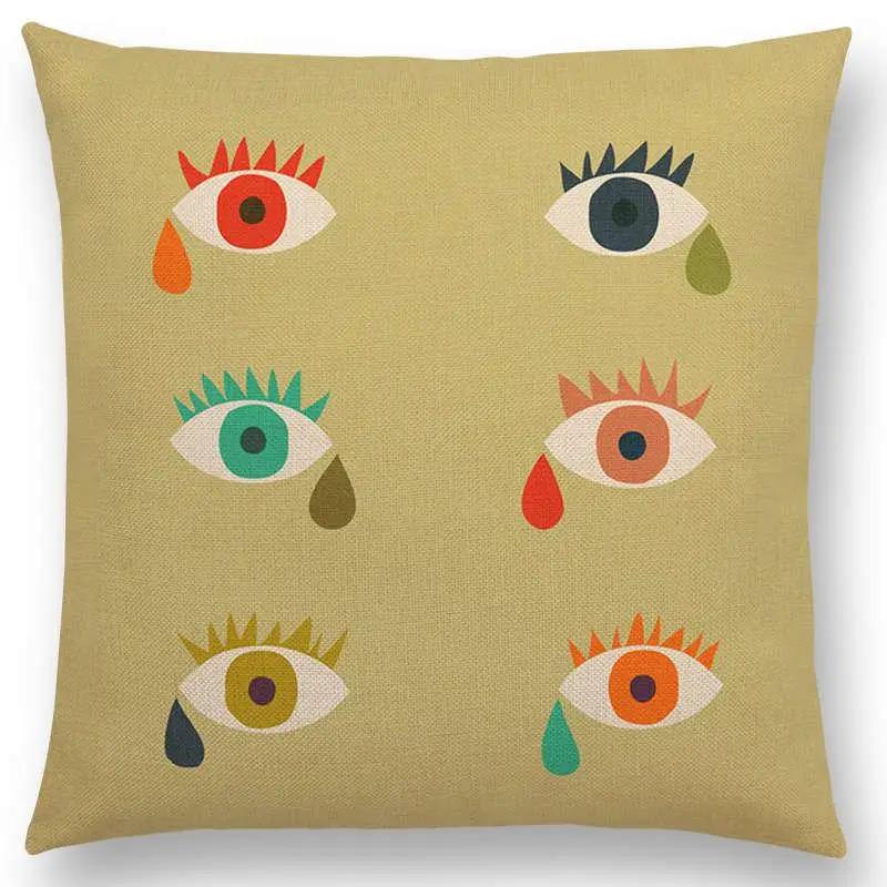 Colorful Cartoon Patterns Throw Pillow Cover With Short Plush Print For Living Room Sofa Decoration Cushion Cover Pillow Covers