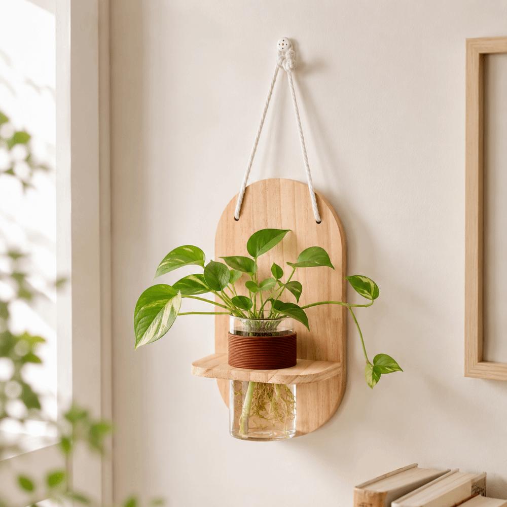Vase Wall Hanging Planter Holder Home Ornaments Flower Pot Wall Shelf Wall Decoration Living Room