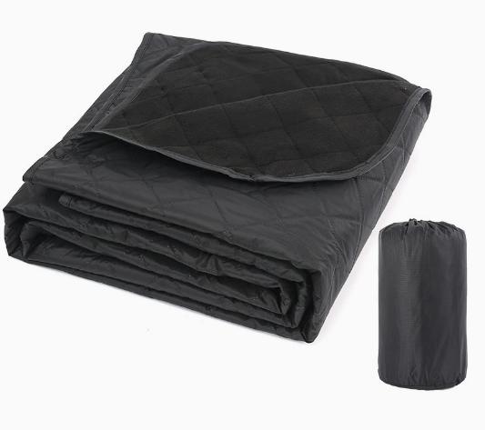 Autumn Winter Must-have Thickened 210T Polyester Fleece Camping Blanket Outdoor Moisture-proof Waterproof Portable Picnic Mat 200*140cm чёрный