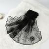 Lightweight Sheer Shawl Embroidered Mesh Stole Neck Wrap Floral Headwrap  Sun Protection