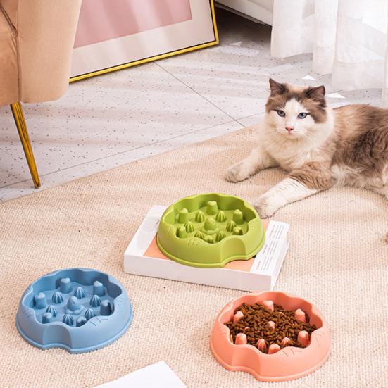 baizihuahu Dog Slow Feeder Bowl, Cat Eating Anti-Slip Bottom Pet Dish, Reduces Choking Vomiting for Cats Dogs