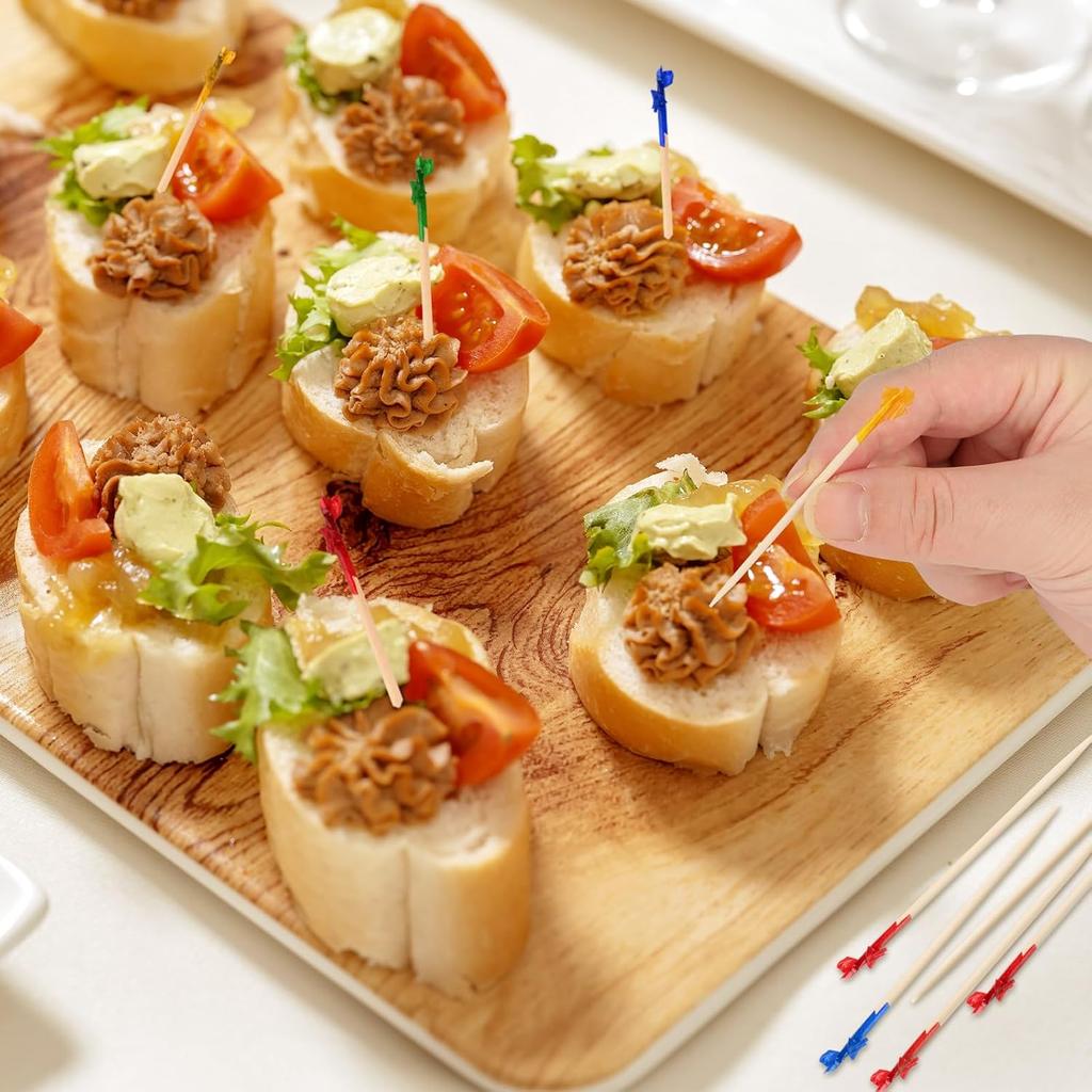 1600Pcs Toothpicks for Appetizers, 2.5 Inch Cocktail Picks with Assorted Colors, Wooden Food Toothpicks for Appetizers Cocktail Fruit Club Sandwiches