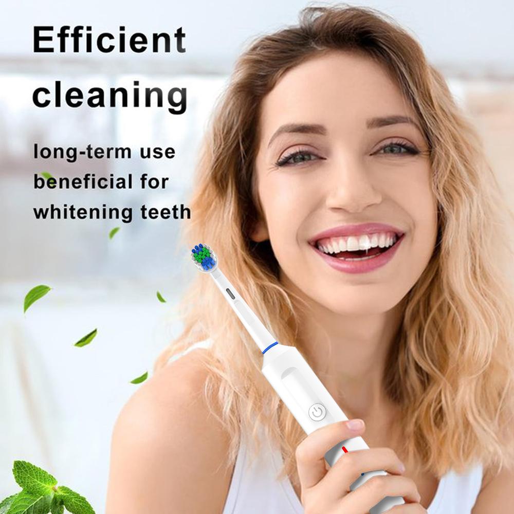Electric Toothbrush, 6 Brush Heads & Travel Case, 3 Modes Rechargeable Electric Toothbrushes, Oral B Toothbrush Heads Compatible