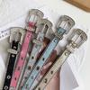 Y2K Girls Goth Rhinestone Belts Fashion Women Pu Leather Strap Rhinestone Belts Western Cowboy Belt For Jeans Men Dropship