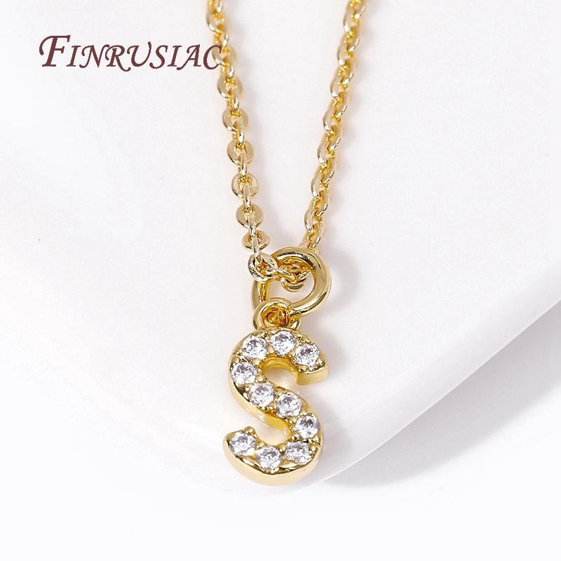 Classic A-Z Initial Letter Pendant Necklace Female 18K Gold Plated Simple Choker Neck Chain Woman Necklaces Jewelry Gifts