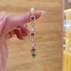 Ornaments Rainbow Rhinestone Bracelet Luxury Colored Zircon Bracelet Pearl Crystal Bracelet  Gifts