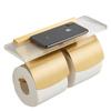 Punch-Free Acrylic Toilet Paper Holder with Lid & Storage Shelf