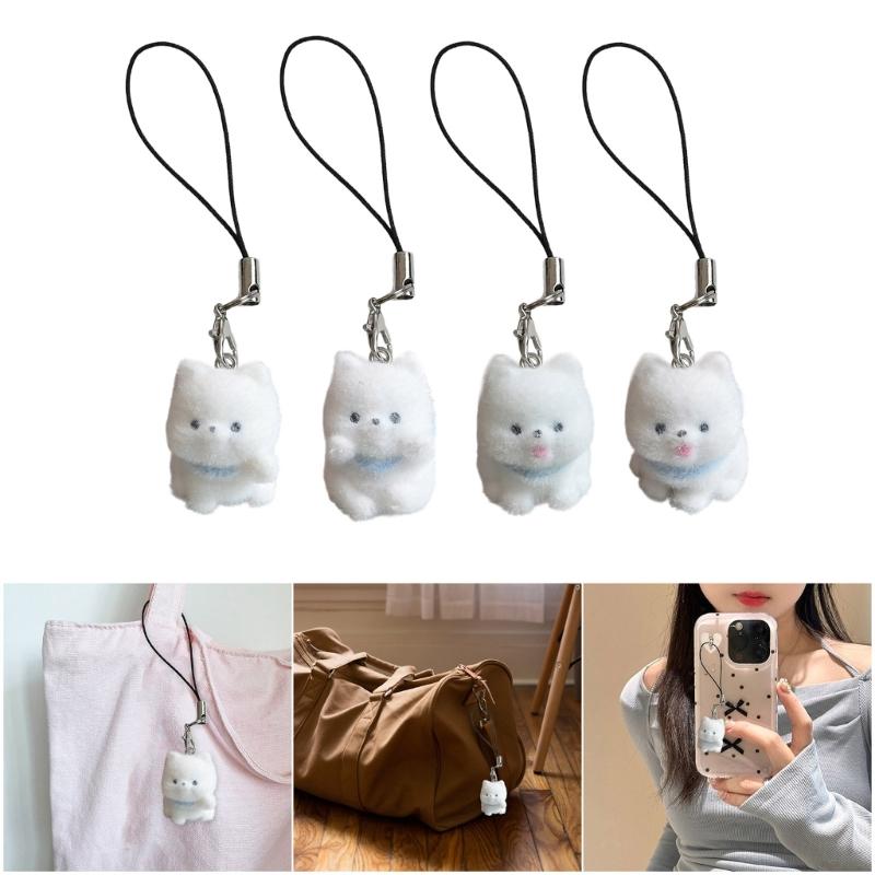 Resin 3D Dog Design Phone Charm Keychain Decoration Accessory With Realistic Texture For Pets Lovers