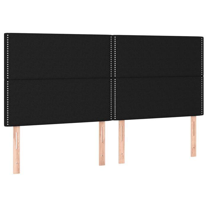 VidaXL Cadre de lit avec tête de lit Noir 200x200 cm Tissu 3125002