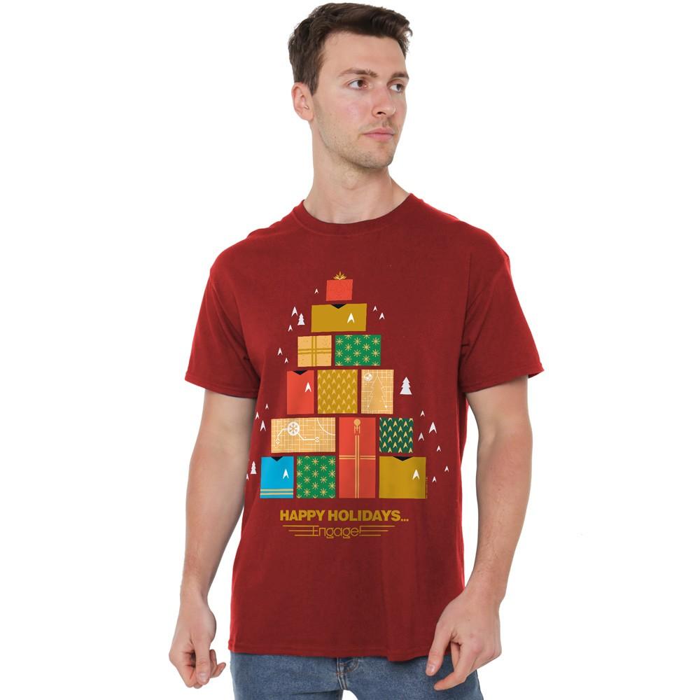 Star Trek The Original Series Christmas Happy Holidays Gifts T-Shirt Cardinal S