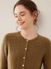 Women's Cashmere Cable Knit Round Neck Cardigan - Autumn/Winter Fashion Versatile Style.