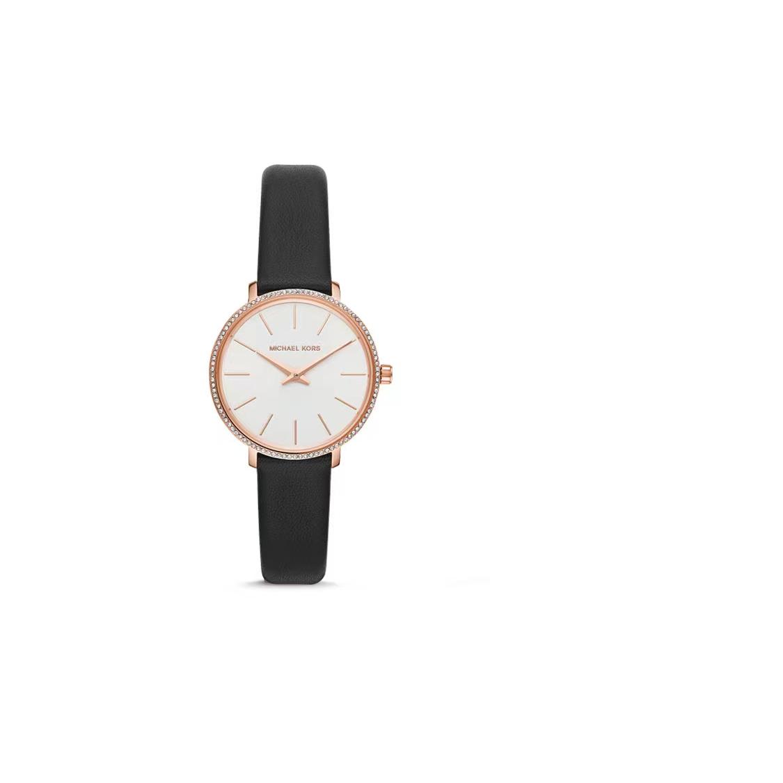MICHAEL KORS PYPER Коллекция Наручные часы Кварцевый механизм Кожаный ремешок 32 мм Белый циферблат Женские часы MK2835 MK2835