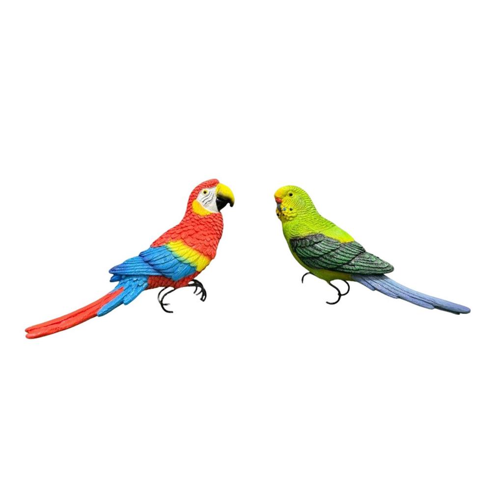 Simulation Bird Decoration Decorative Resin Versatile Art Parrot Figurine Sculpture Flower Pot Hugger for Backyard Courtyard