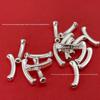 999 Sterling Silver Bent Tube Bead Carrier, Pure Silver 3D Spacer for DIY Jewelry Crafting & Weaving.
